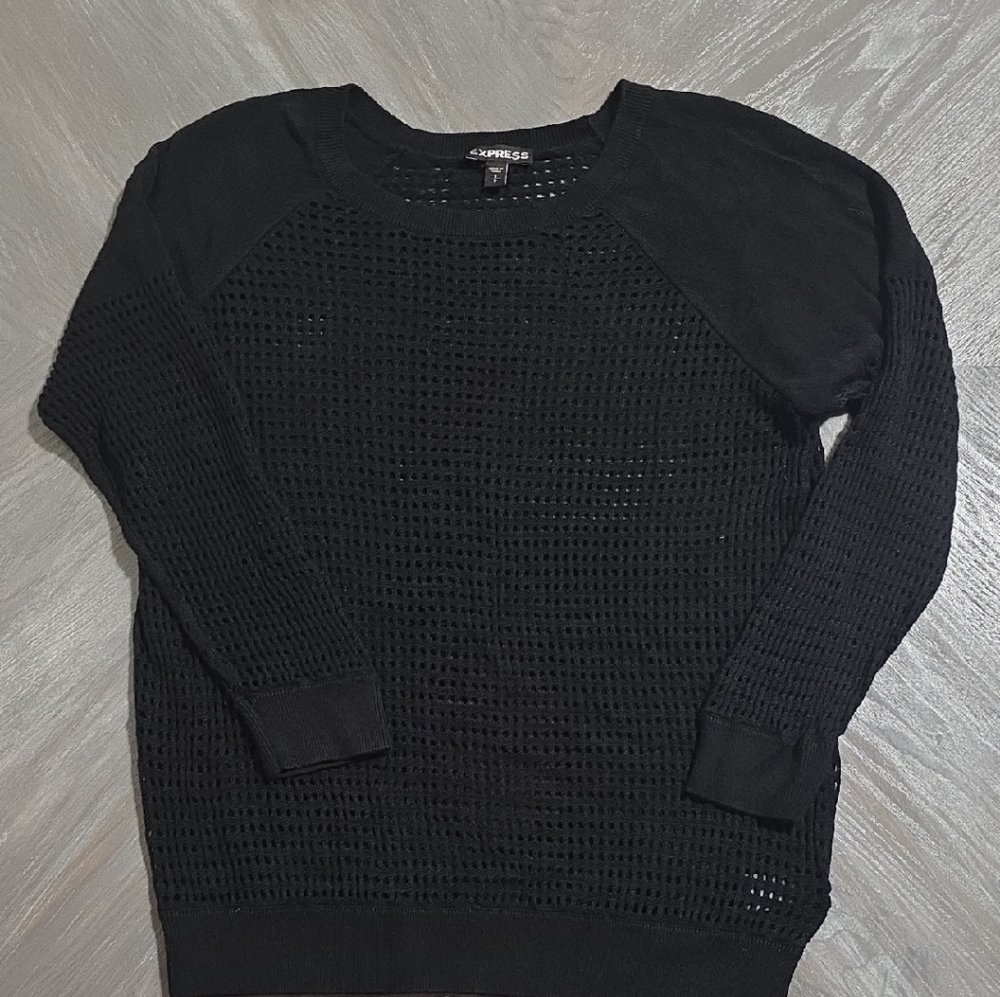 EXPRESS | Black Knit Pullover | Small Petite